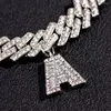 Bracelets de cheville cristal sac lettre grosse initiale A-Z pendentif cheville pour femmes Bling glacé strass cubain lien chaîne pied bijoux