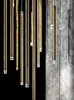 Hanglampen moderne led metalen cirkelvormige buis spiraalvormige trap kroonluchter verlichting samengestelde zolder woonkamer eetkamer decoratie
