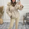 Women's Down YANA Fashion Solid Detachable Fur Collar Parkas Women Elegant Hooded Drawstring Coats Safari Style Cotton Jackets Ladies