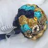 Decorative Flowers Est Gold Crystal Wedding Bridal Bouquet For Decoration