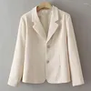 Vêtements extérieurs Femmes Plus manteaux de taille 4xl Blazer Femmes Vêtements Cound Cound Couleur foncière Suisse de mode Fashion Single Poit