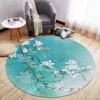 Tapis Style chinois tapis rond plante fleur salon chambre chevet couverture étude ordinateur chaise coussin anti-dérapant tapis