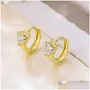 Oreille Manchette Simple Et Petit En Forme De Coeur Zircon 18K Boucles D'oreilles Gsfe056 Mode Style Cadeau Fit Femmes Diy Bijoux Boucle D'oreille Drop Delivery Dhpqm