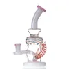 8.8 inch Colorful Stripes Glass Water Bongs Hookah Unique Design Dab Oil Pipe Smoking Accessories