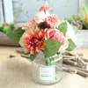 Decoratieve bloemen 1 Bouquet Kunstmatige rozen Hybride Peony Bloemhuwelijk Bruid Houd zijden Daisy voor trouwhuis tafel feest decoratie