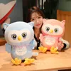 Poupées en peluche 25 / 70cm Night Owl Coloré Oiseau En Peluche Bébé Coussin Animal En Peluche Poupées Doux Né Cadeaux D'anniversaire Pour Enfants Jouet 230523