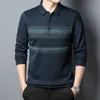 Herrpolos 10 stilar långärmad t-shirt mode casual herrarnas topp tunna sektion affärskontor polo skjorta 230524