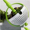 Colanders Strainers Collapsible Salad Spinner Vegetable Fruit Drainer Nonscratch Spinning Colander Rotate Water Basket Kitchen Str Dher5