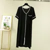 Women's Sleepwear Fdfklak Long Nightgown Nightie Short Sleeve Summer Loose Home Dress Sexy Modal Lingerie Nightdress Leisure Women