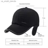 Ballkappen Wuaumx HEIßER Winter Baseball Kappe Für Männer Mit Ohrenklappen Warme Baumwolle Dickere Snapback Kappe Männer Vater Hüte Ohr Schutz casquette L230523