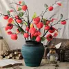 Decorative Flowers Home Decor Retro Persimmon Artificial Simulation Christmas Wedding DecorationTabletop Ornaments Modern Nordic Gifts