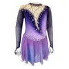 Stage Wear Purple Artistique Gymnastique Compétition Justaucorps Enfants Performances Justaucorps Style et taille personnalisés