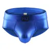 Slip 1/4 pièces Sexy hommes slips en cuir PU sous-vêtements hommes scène danse Bikini Gay Cueca Calzoncillos Hombre Ropa