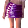 Kobiety dla kobiet Seksowne metalowe mini spódnice Club Bodycon Party Costume for Women Krótkie spódnice