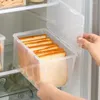 Aufbewahrungsflaschen, transparente Kunststoff-Brot-Toast-Box mit Deckel, luftdichter Kasten, Kuchenbehälter für Kühlschrank, Küchenspender