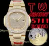 TW PP 5711 Nautilus Luxury Men's Watch 324 Mechanical Movement Full Sky Star مجموعة مربع الماس 40 مم ، تخزين الطاقة 40 ساعة 316L