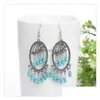 Charm Womens Hollow Tassels Tibetan Sier Turquoise örhängen GSTQE035 Fashion Gift National Style Women Diy Earring Drop Delivery Jewe Dh1mt