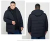 Herr ner 8xl 6xl män vinter fleece tjock lång jacka -20 manlig casual varm bomull vadderad vindbrytare huva parta streetwear coat