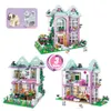 Block Friends City House Summer Holiday Villa Castle Building Block Set Siffror Swimming Pool Diy Toys For Kids Girls Christmas Gift 230523