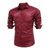 Camicie casual da uomo England Styl Camicia a maniche lunghe da uomo per top formali con paillettes da uomo d'affari morbidi e confortevoli