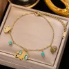 Factory Design Cute Elephant Turtle Charm Bracelet Fashion Gold Plated Stainless Steel Jewelry for Women