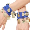 Stage Wear 1 Pair Belly Dance Accessories Chiffon Gold Coin Ankle Wrist Bracelets Wristlet Rattle Bracelet Hand Cuff