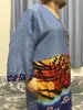 Vêtements ethniques 2023 afrique femmes Dashiki Demin tissu Robe avec écharpes Maxi dame Robe ample à manches longues caftan Vestidos islamique