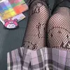 Calzini Calze Lolita Collant a rete Donna Gattino Calze a rete Collant con stampa Cat Leggings per ragazze Anime Cosplay Calza bianca nera Y23