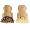 Bamboo Dish Scrub Brushes Kitchen Wooden Cleaning Scrubbers for Washing Cast Iron Pan Pot Natural Sisal Bristles DHL FY5090