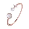 Braccialetti Donne eleganti Classico Trifoglio Perla Braccialetti Opem Bracciale Opale Zirconia Bracciale Femme Signore Regali di festa Gioielli Zk30