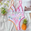 Women's Swimwear Bikini 2022 Sexy High Waist Snakeskin Print Tie Dye Swimwear Swimsuit Women Bikinis Set Bathing Suit Beach Bikini Female Push Up T230524