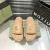 Matelasse damesglijbaan Sandaalleer Slipper Designer Luxe met dubbel verfraaid leer getrimde geborduurde gehaakte dia's 34-43 05