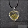 Pendant Necklaces Heartshaped Glass Dried Flower Necklace Gsfn624 With Chain Mix Order Drop Delivery Jewelry Pendants Dhusf