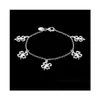 Braccialetti con ciondoli da donna placcati in argento Sterling Bracciale con quadrifoglio appeso Gssb185 Fashion 925 Plate Jewelry Drop Delivery Dhnbl