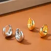 Europe America Boutique Designer Märke mässing pläterade guld små runda örhängen för kvinna lyxsmycken trendig charm