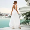 Vestidos casuais boho casamento decote em v apliques renda a linha tule praia de tule praia simples vestido de noiva idos de novia 2023