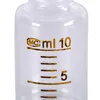 10 ml graduierte runde Reagenzflasche aus Glas, blauer Schraubverschluss auf dem Deckel, Graduierung, Probenfläschchen, Kunststoffdeckel