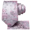 Bow Binds Pink Grey Blumen Seiden Hochzeit Krawatte für Männer Handy Manschettenknackgeschenk Geschenk Krawatte Fashion Business Party Dropship Hi-Tie Designer