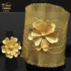 Brazaletes ANIID Brazalete Mujer Boda Dubai 24K Joyería de oro Diseñador nupcial Pulseras de flores para mujeres Joyería hawaiana de lujo