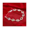 Braccialetti con ciondoli da donna in argento sterling placcato con gemme di colore a goccia Bracciale Gssb427 Fashion 925 Plate Jewelry Delivery Dhhjz