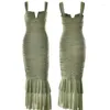 Повседневные платья Женщины рыбий хвост Bodycon Long Dress Вечерняя вечеринка Летняя одежда 2023 Рукока