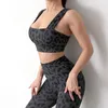 Tenue de Yoga Sport femmes soutien-gorge élargir les bretelles rembourré haut court Fitness imprimé léopard vêtements de Sport femme Gym Boob Tube