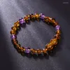 Link armbanden verstelbare armband Amber kralen sieraden koord enkelband mode geschenken c1fc