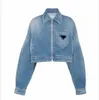 Femmes Automne Mode Femmes Bouton Lettres Manteau Femme Designer Vestes Jeans Socialite Cargo Denim Veste Courte S-XL