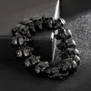 Bracelets Punk longs tête de mort pour hommes, en acier inoxydable, breloque tête de mort noire, chaîne à maillons, bijoux gothiques masculins, 2021