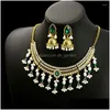 Earrings Necklace Set Vintage Rhinestone Bride For Women Luxury Flower Water Drop Banquet Jewelry Wholesale Deliver Dhgarden Dhrb1