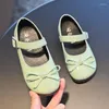 Scarpe piatte Punta quadrata Bambini Principessa 2023 Bambino bambino Taglio basso Pelle PU Bowknot Ragazze Confortevole Singolo