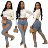 Jeans pour femmes Denim Mesh Jeans Taille haute Cargo Bodycon Pant Y2K Streetwear Mode 2023 Femmes Vêtements d'été Pantalons Denim Skinny Pantalon Y23