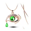 Pendant Necklaces Fashion Eyes Crystal Tears Eyelash Necklace Gsfn059 With Chain Mix Order Drop Delivery Jewelry Pendants Dhf8W