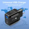 USB-C Hızlı Şarj QC3.0 PD Şarj Cihazı 18W 25W USB Tip C Cep Telefon Duvarı Şarj Cihazı Adaptörü iPhone Samsung AB UK ABD Fiş Çift Bağlantı Noktaları Hızlı Şarj Cihazı